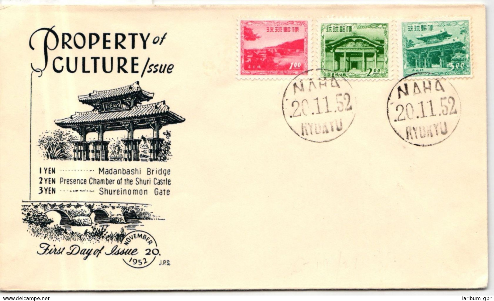 Ryukyu-Inseln FDC 28-30 Als Ersttagsbrief #NA573 - Ryukyu Islands