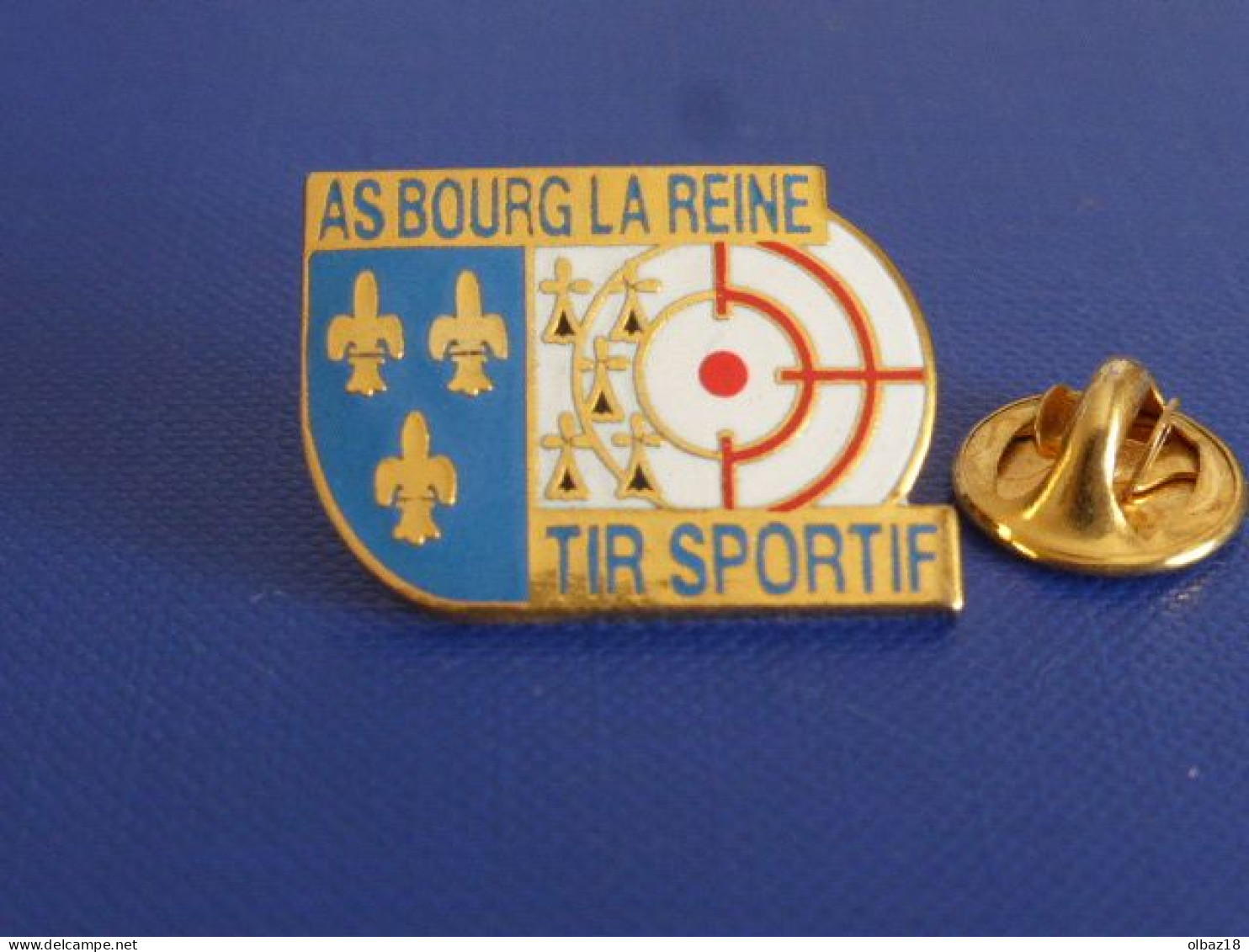 Pin's Tir Sportif AS Bourg La Reine - Pistolet Arme Cible Fleur De Lys - Drapeau Breton Hermine (PY7) - Altri & Non Classificati