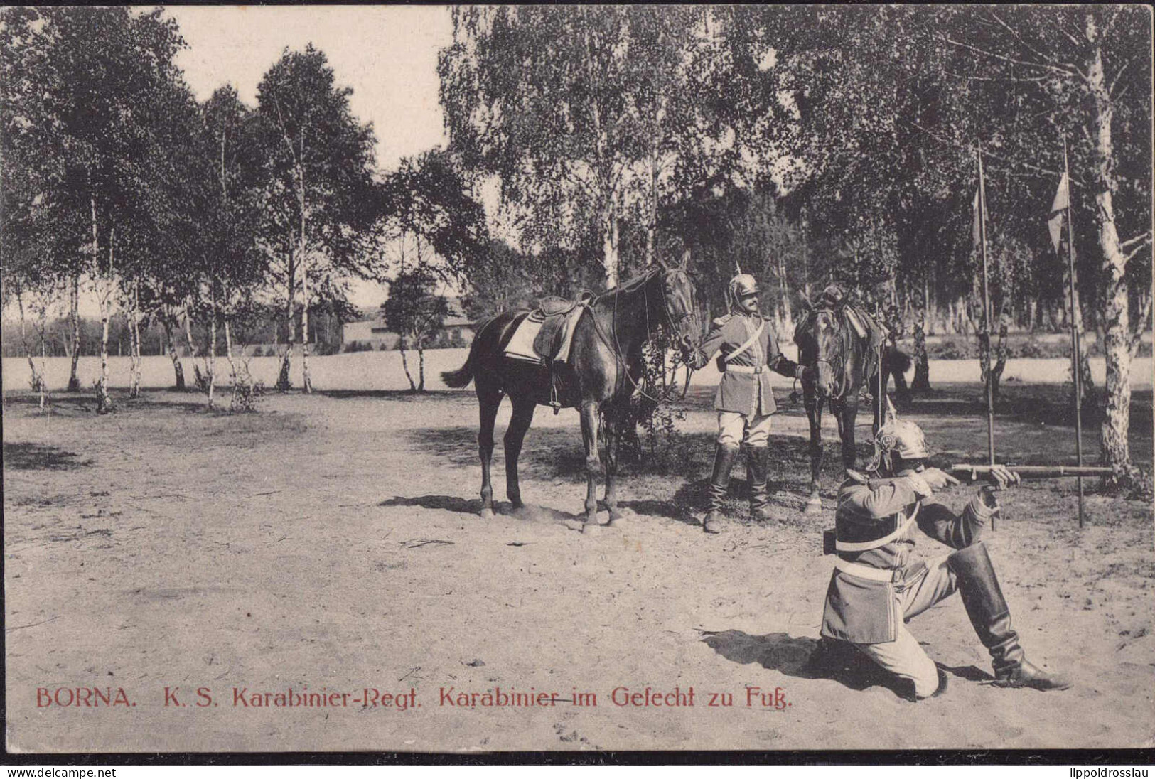 Gest. O-7200 Borna Karabinier-Regt. Feldpost 1915 - Borna