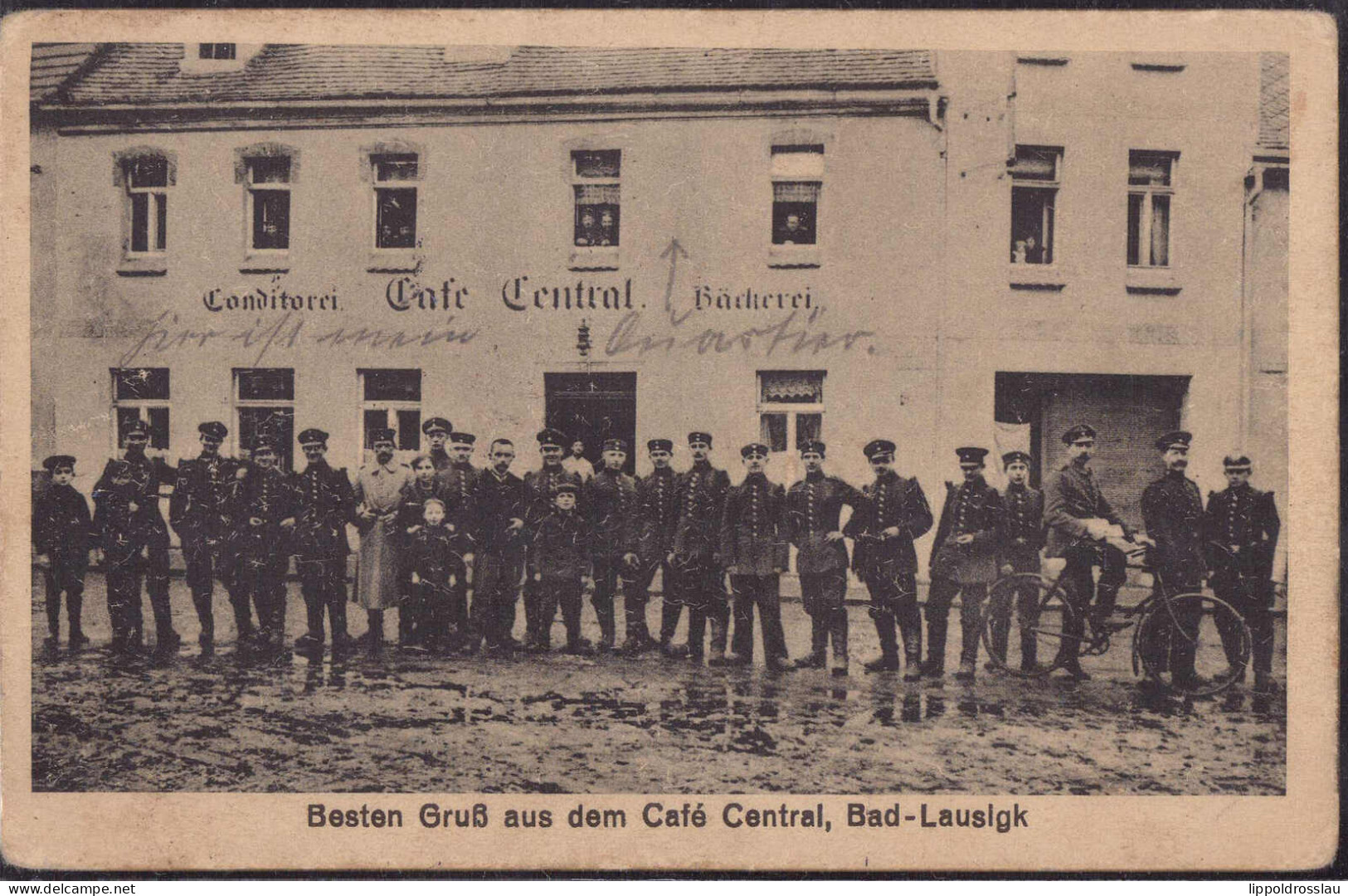 Gest. O-7332 Bad Lausick Cafe Central, Feldpost 1917, Etwas Best. - Geithain