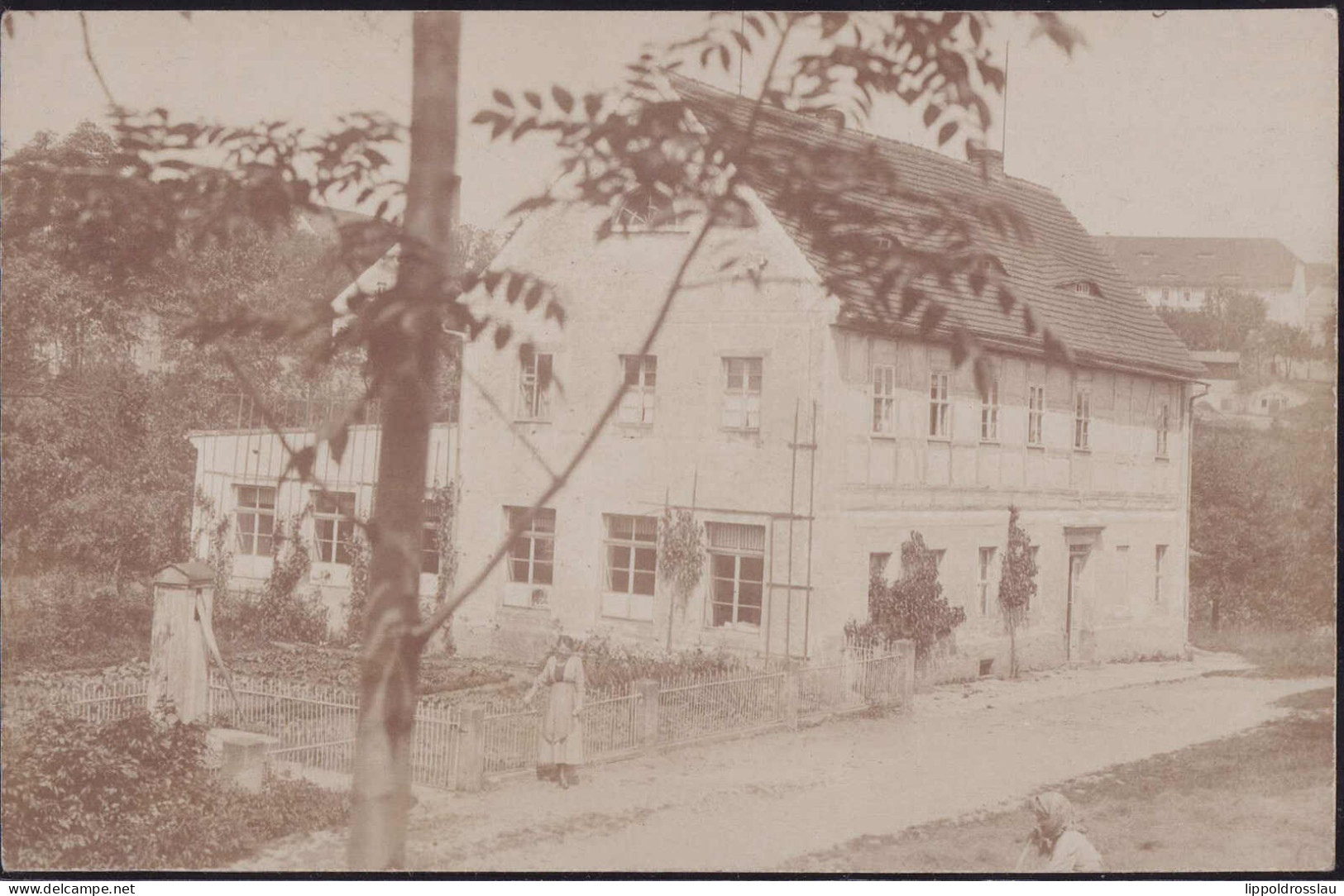 * O-7241 Höfgen Schulhaus, Foto-AK 1920 - Grimma