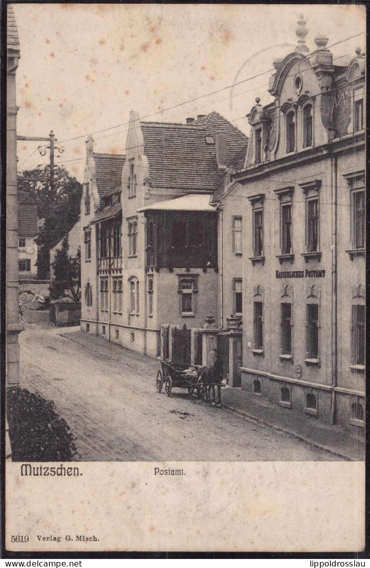Gest. O-7244 Mutzschen Postamt, Soldatenpost 1907 - Grimma
