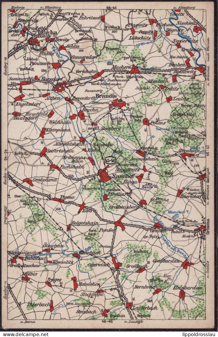 * O-7245 Naunhof Wona-Umgebungskarte 45-46 - Grimma