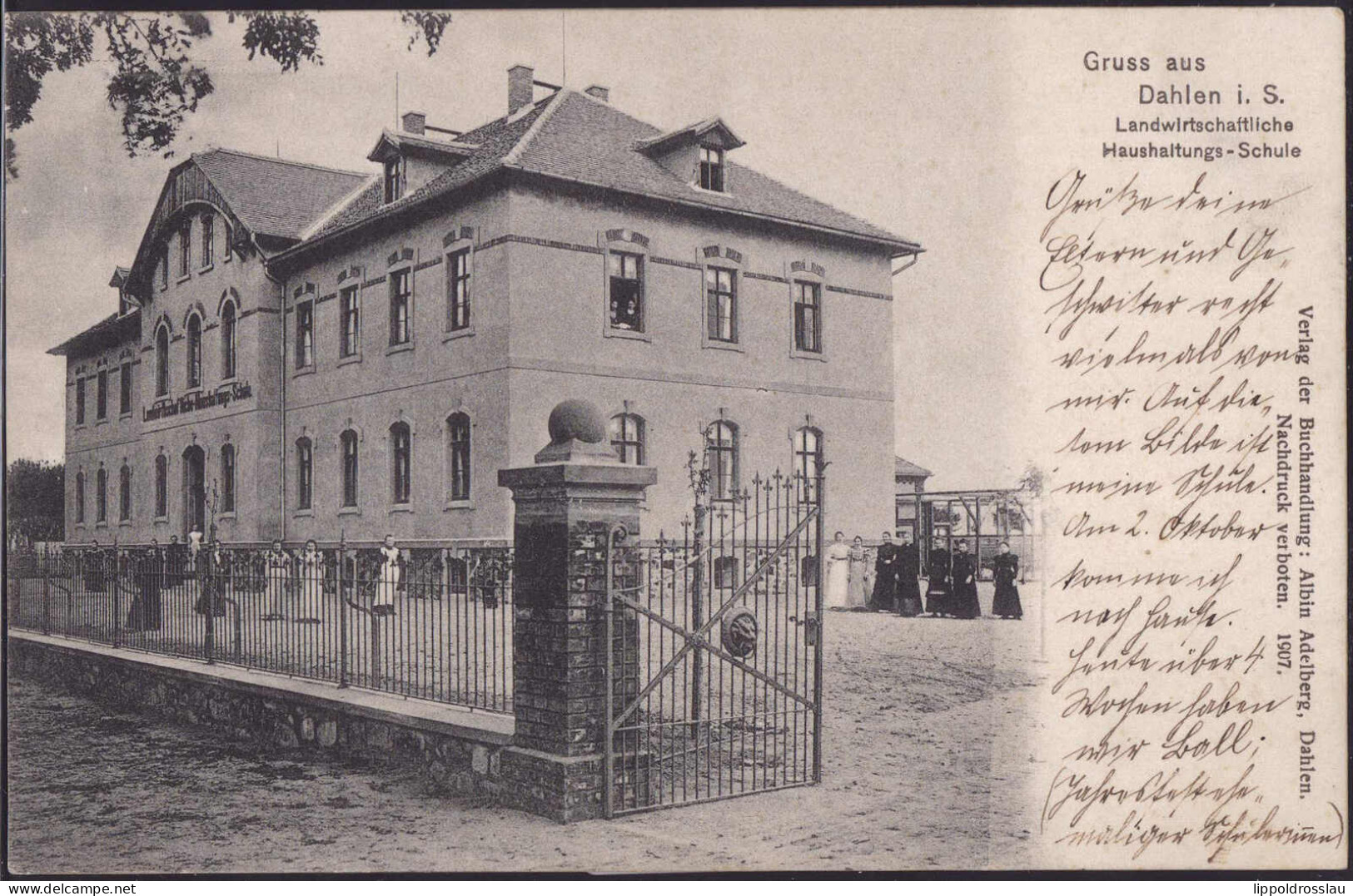 Gest. O-7262 Dahlen Hauswirtschaftsschule 1912 - Oschatz