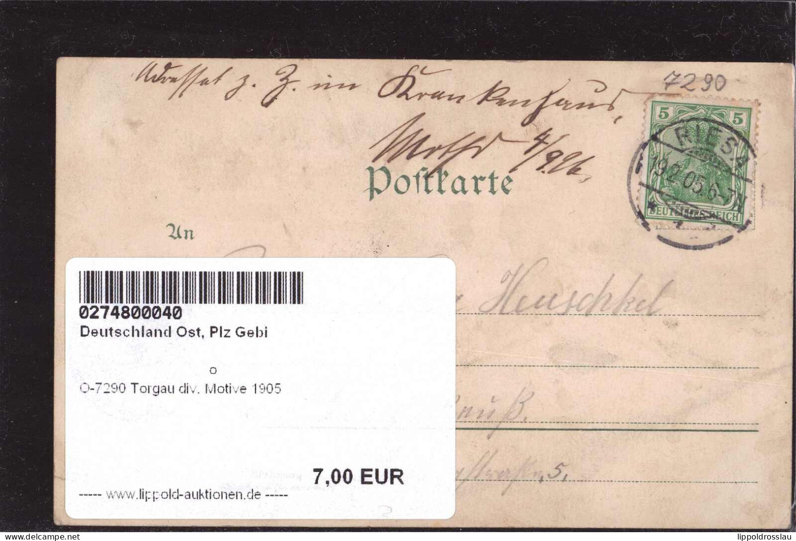 Gest. O-7290 Torgau Div. Motive 1905 - Torgau