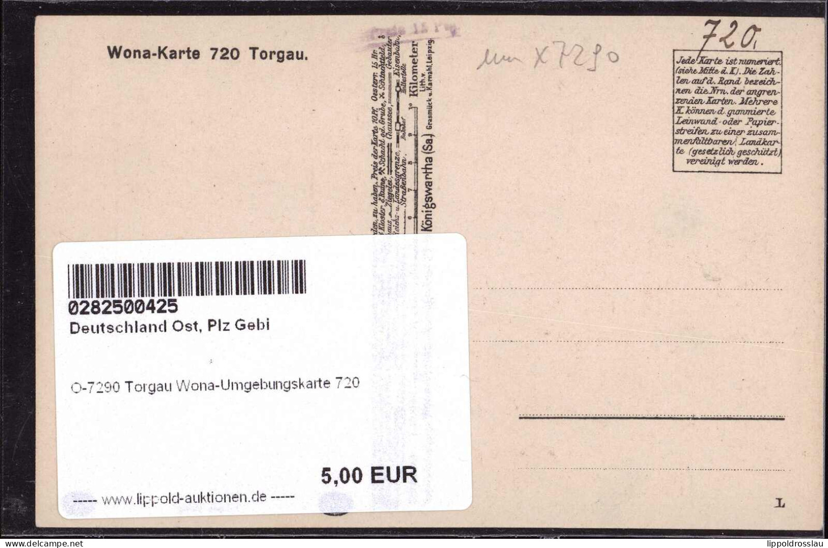 * O-7290 Torgau Wona-Umgebungskarte 720 - Torgau