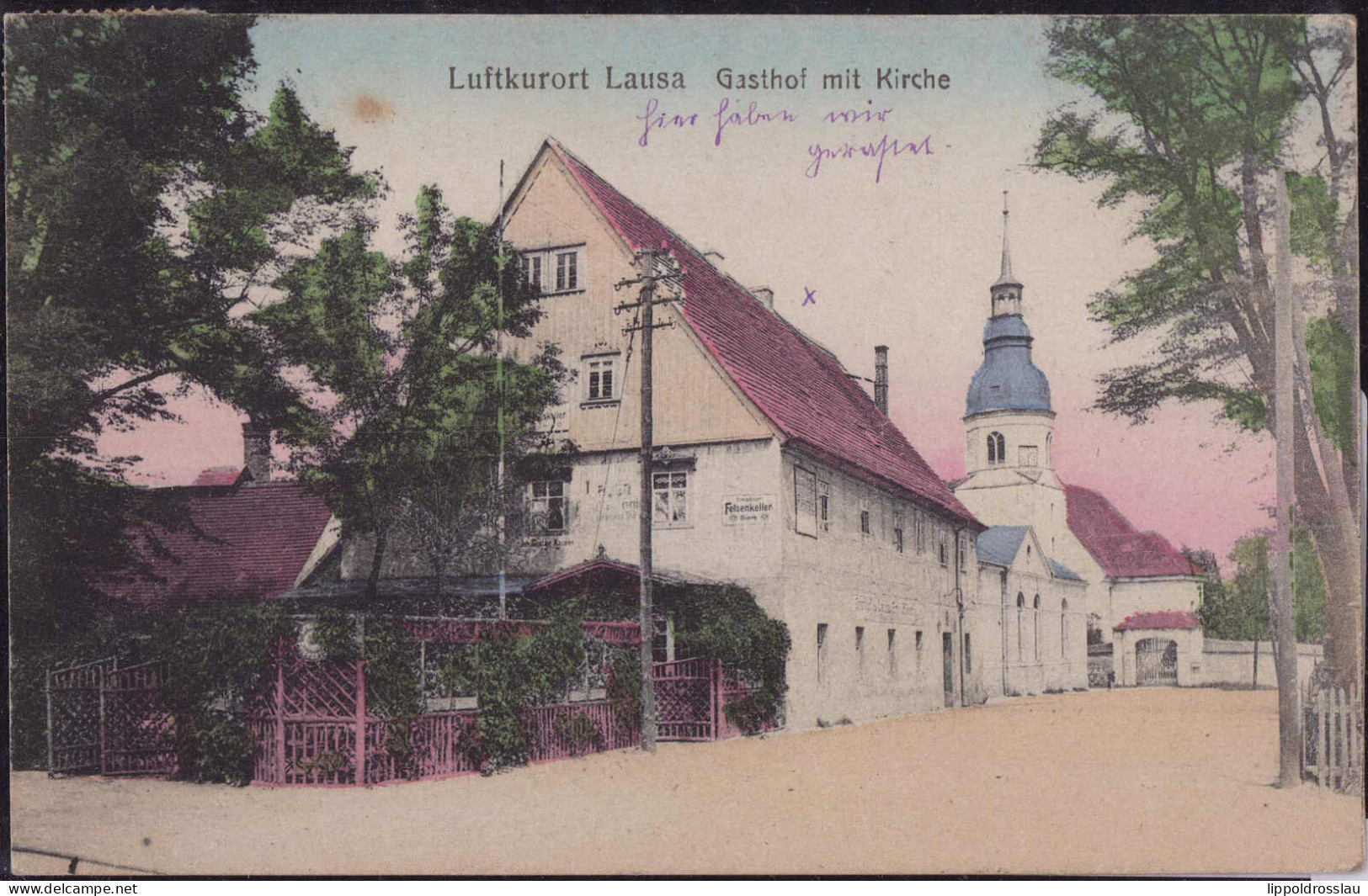 Gest. O-7291 Lausa Gasthof Kirche 1922 - Torgau