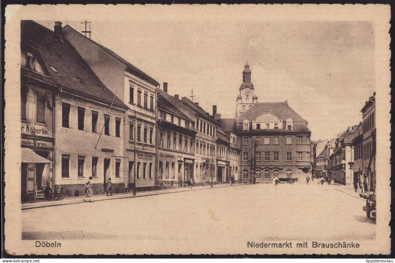 O-7300 Döbeln Brauschänke Niedermarkt 1929 - Doebeln