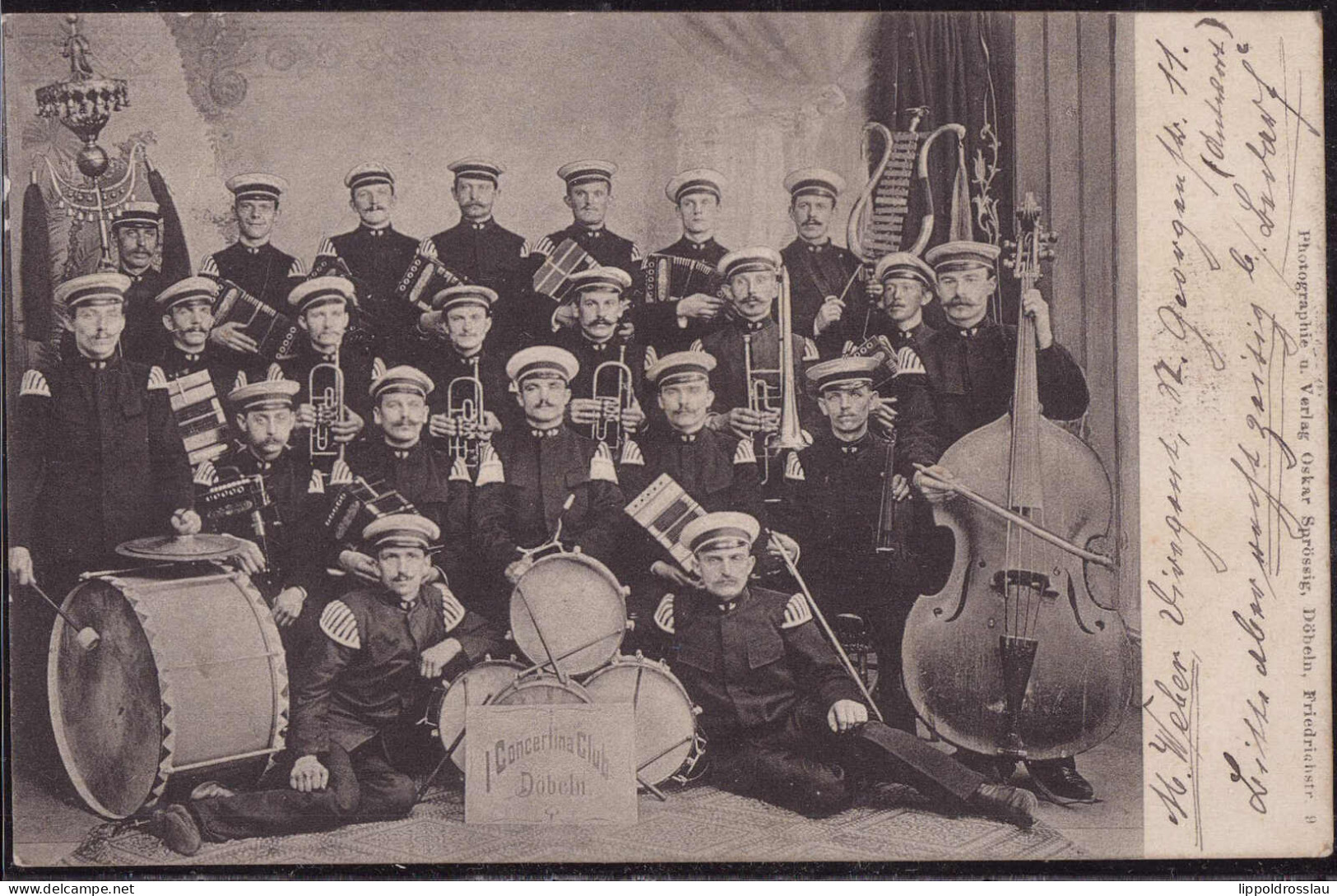 Gest. O-7300 Döbeln Orchester Concertina Club 1913 - Doebeln