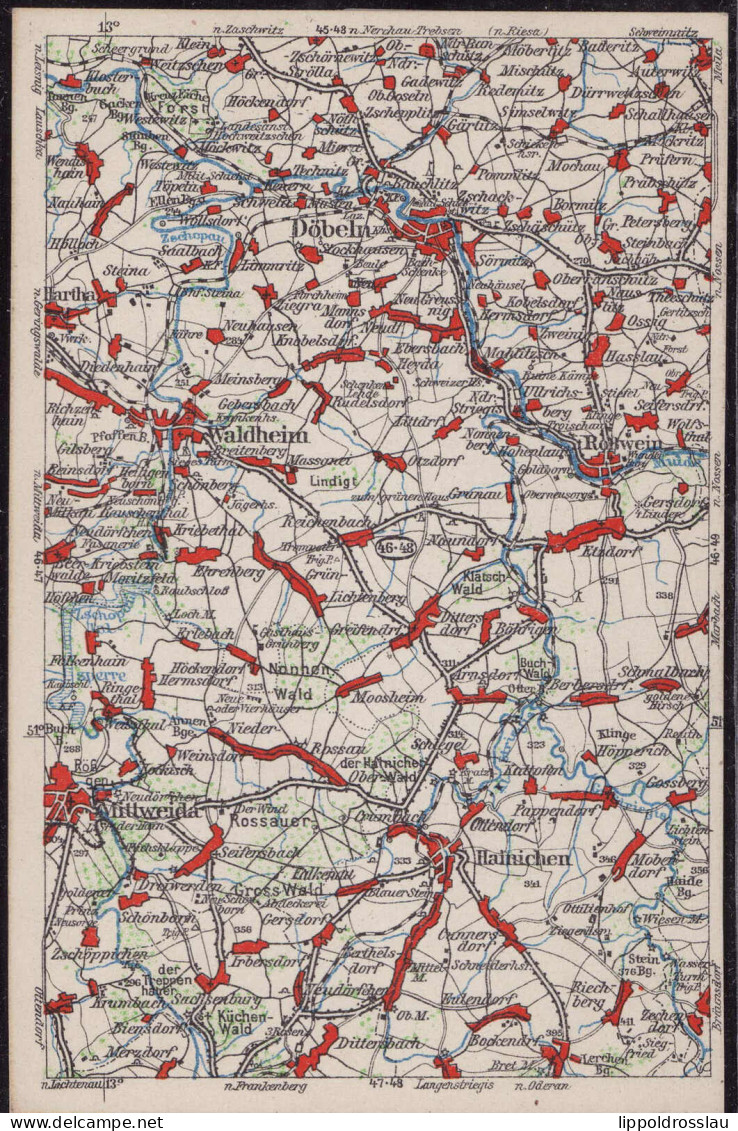 * O-7300 Döbeln Wona-Umgebungskarte 46-48 - Doebeln