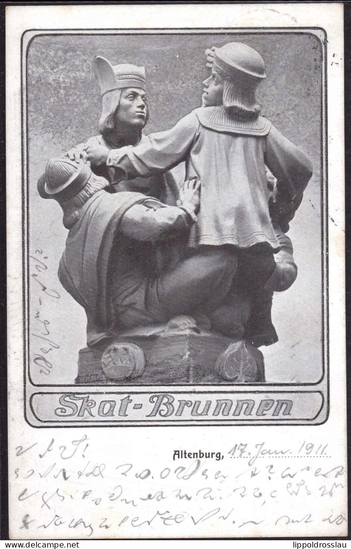 Gest. O-7400 Altenburg Skatbrunnen 1911 - Altenburg