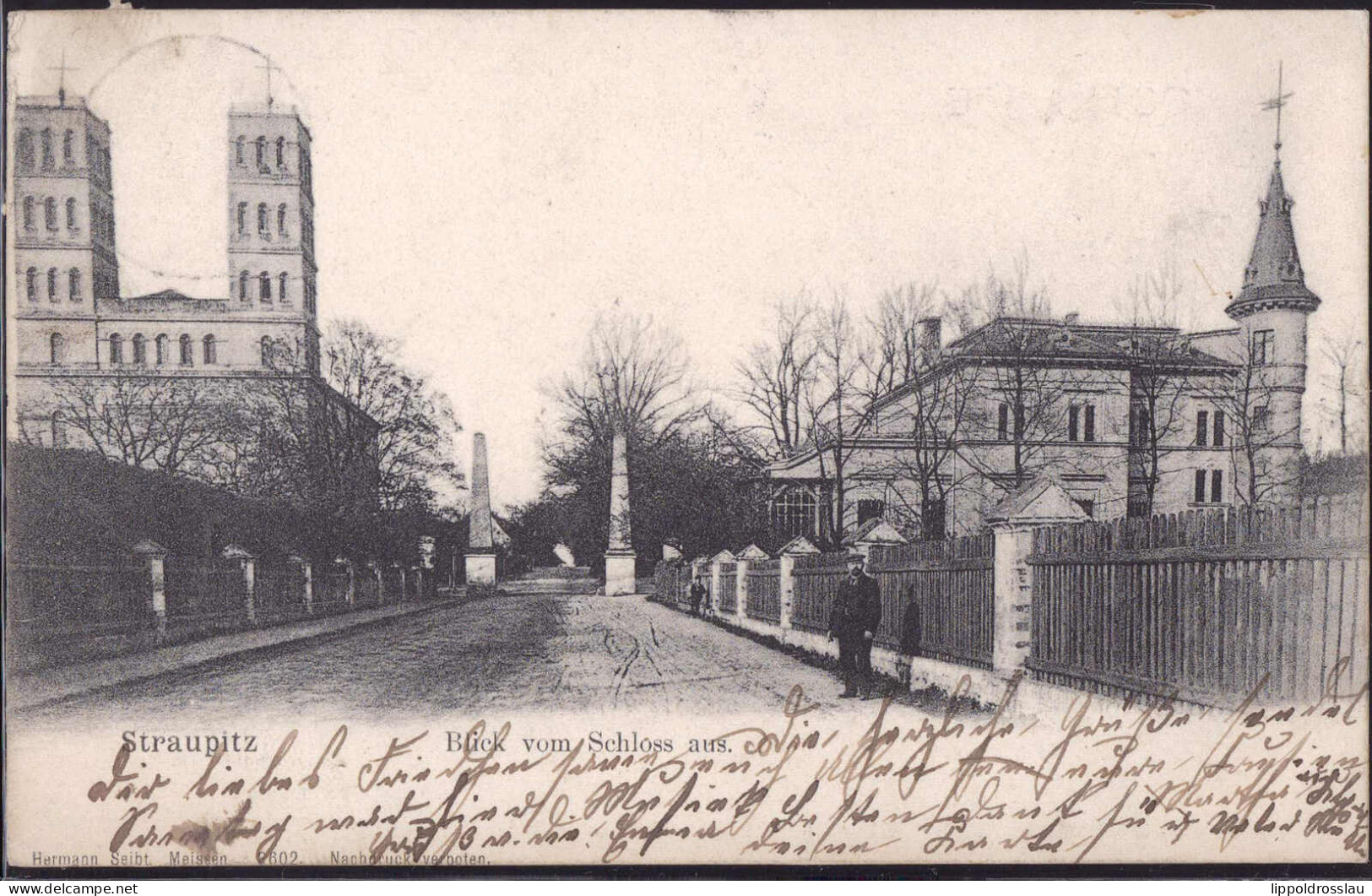 Gest. O-7551 Straupitz Blick Vom Schloß 1907 - Lübben