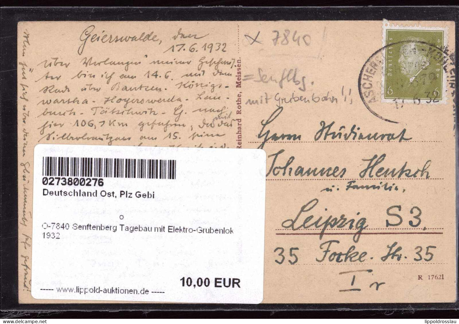 Gest. O-7840 Senftenberg Tagebau Mit Elektro-Grubenlok 1932 - Ruhland