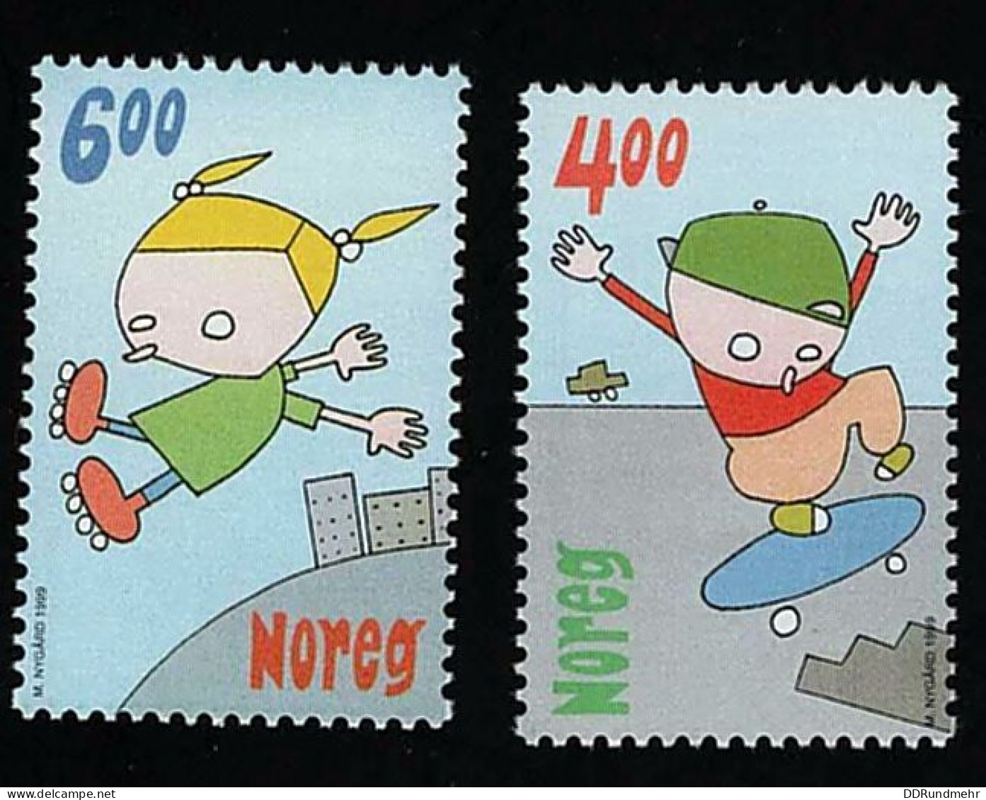 1999 Children Games Michel NO 1329 - 1330 Stamp Number NO 1236 - 1237 Yvert Et Tellier NO 1282 - 1283 Xx MNH - Ongebruikt