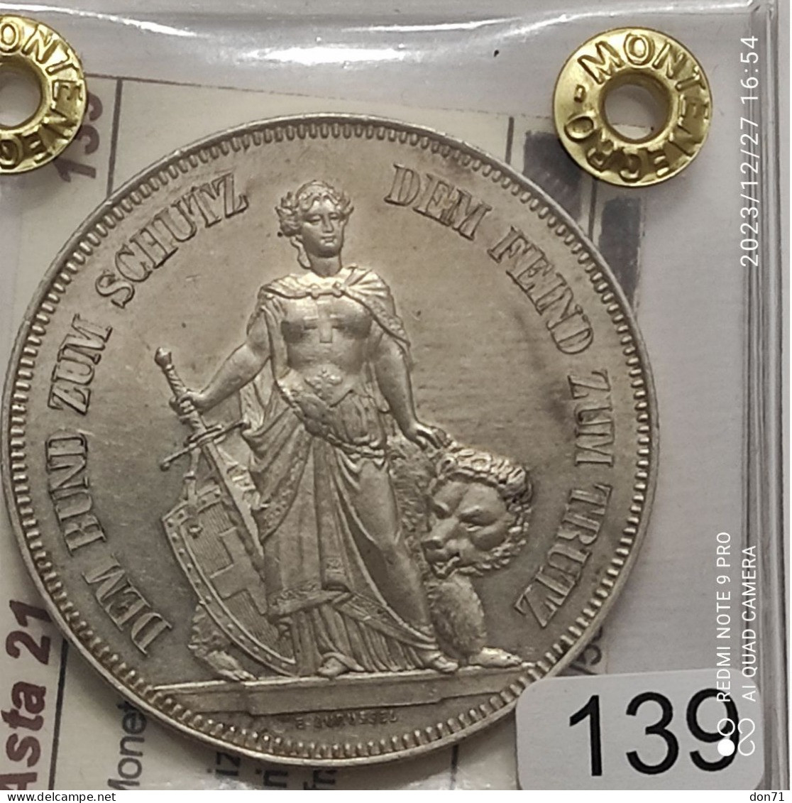 Berna - 5 franchi 1885 (qFDC/FDC)