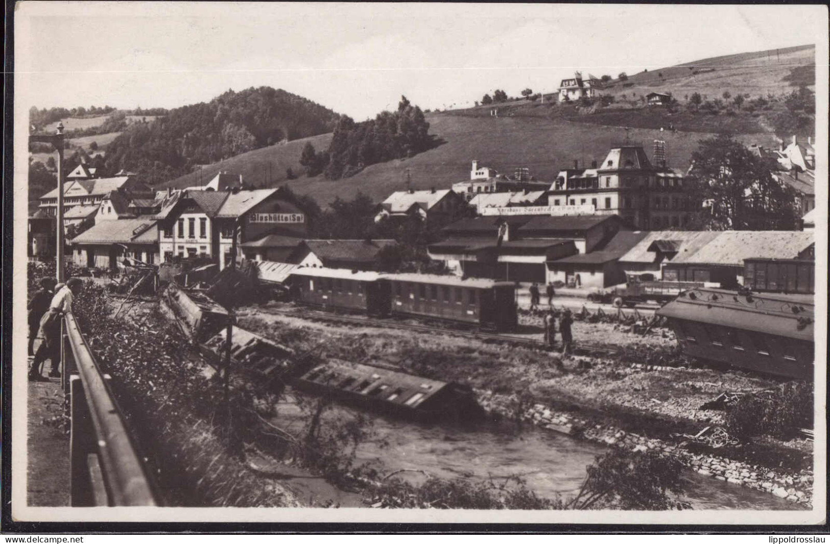 * O-8245 Glashütte Müglitztal Unwetterkatastrophe Bahnhof 1927 - Dippoldiswalde