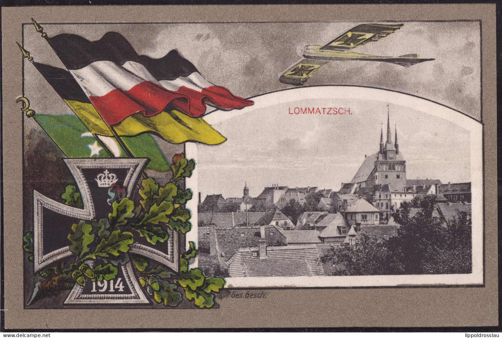 Gest. O-8260 Lommatzsch Patriotik 1916 - Lommatzsch