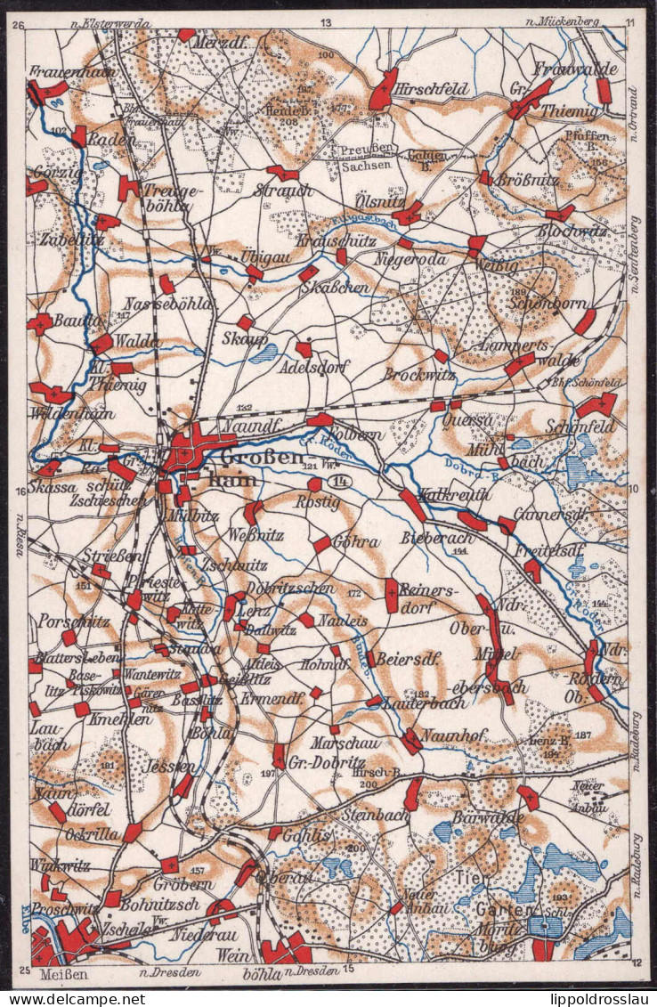 * O-8280 Großenhain Wona-Umgebungskarte 14 - Grossenhain