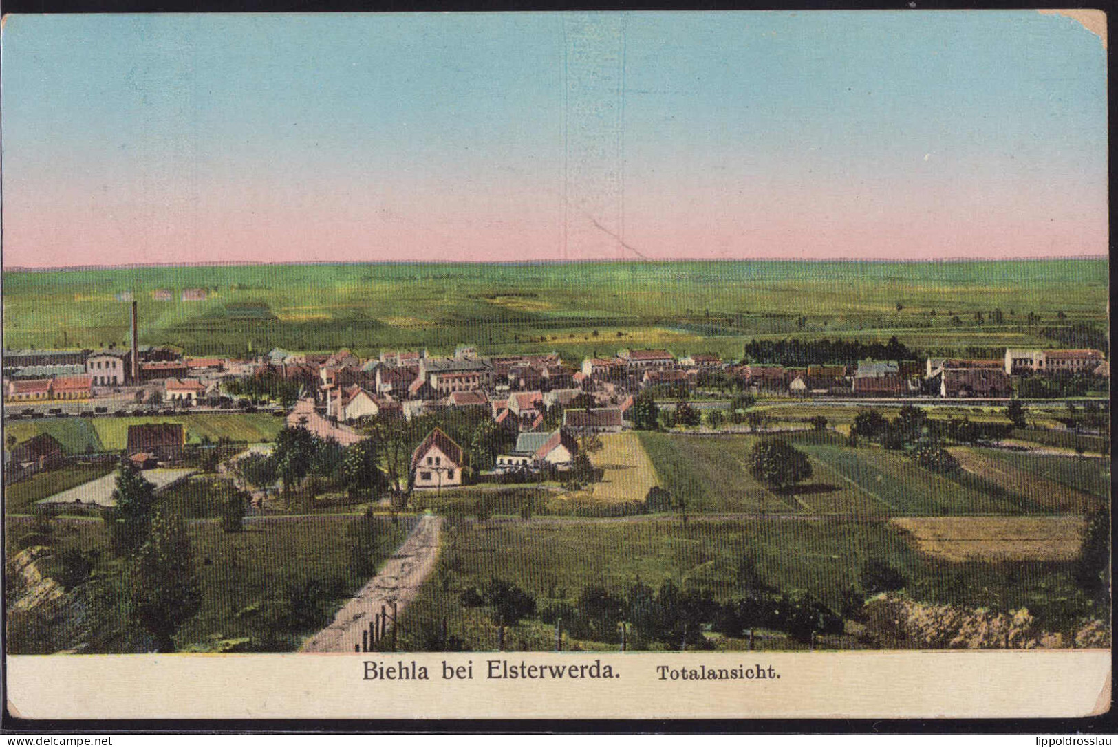 Gest. O-8291 Biehla Blick Zum Ort 1912, Ecken Best. - Kamenz