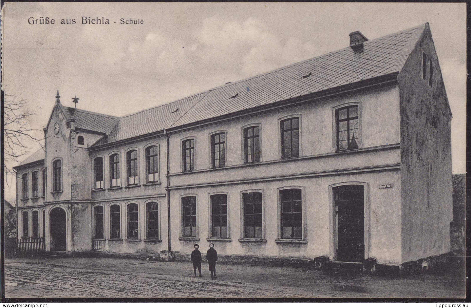 Gest. O-8291 Biehla Schule 1917 - Kamenz