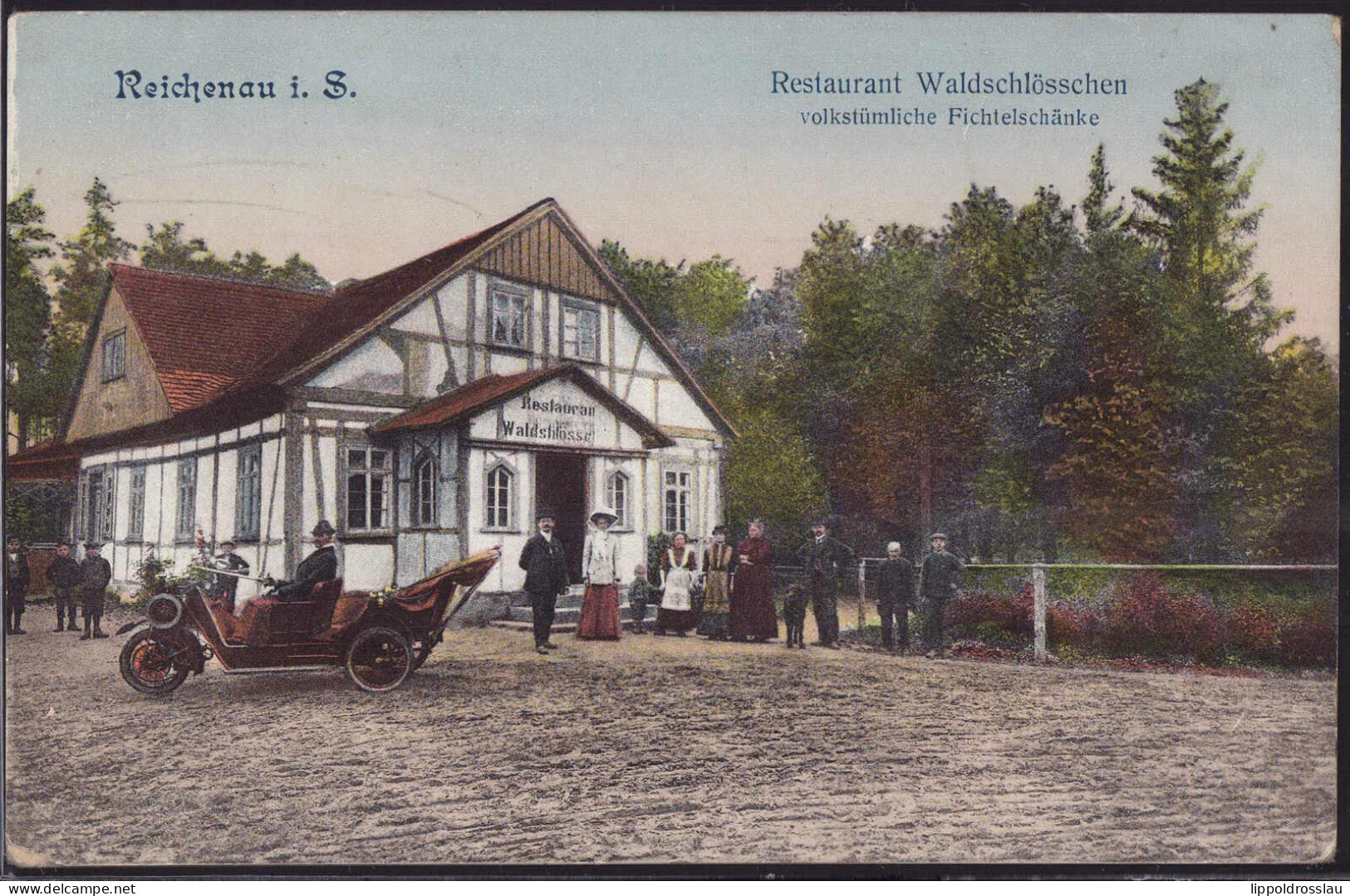 Gest. O-8291 Reichenau Gasthaus Waldschlößchen 1914, Min. Best. - Kamenz