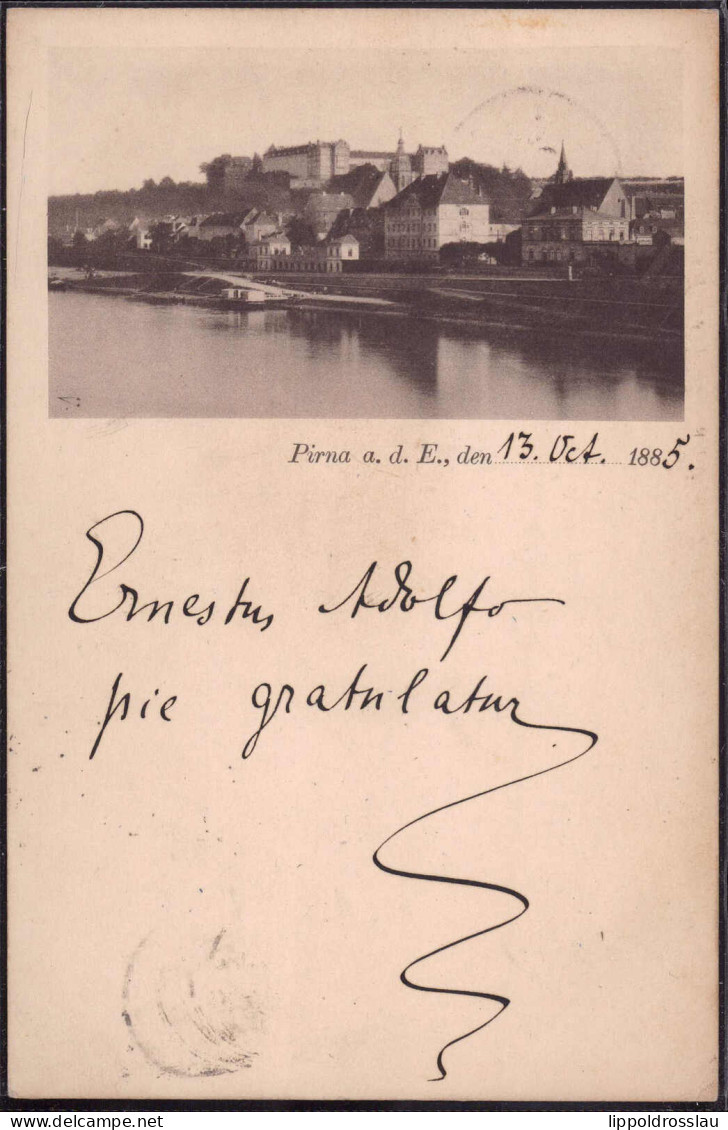 Gest. O-8300 Pirna Blick Zum Ort, Vorläufer 1885 - Pirna