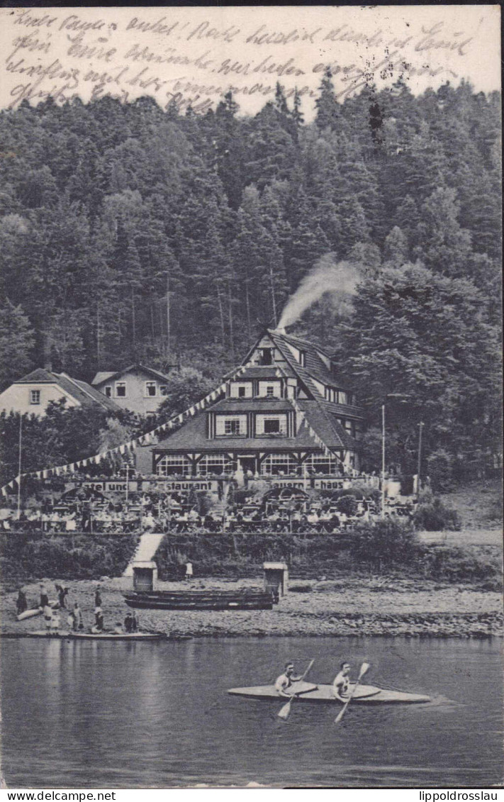 Gest. O-8301 Pötzscha-Wehlen Gasthaus Bauernhäusl 1930 - Pirna