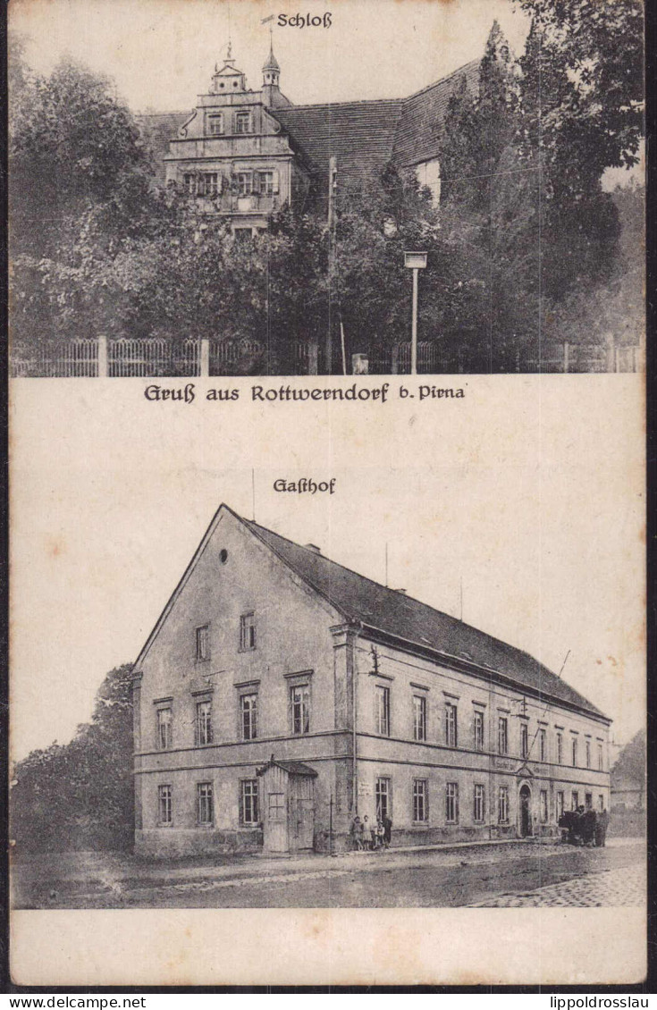 Gest. O-8301 Rottwerndorf Gasthaus, Feldpost 1918 - Pirna