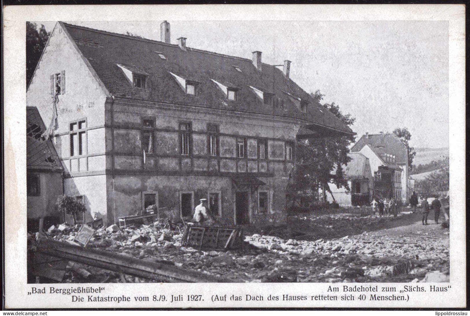 * O-8302 Berggießhübel Hotel Sächsisches Haus Hochwasserkatastrophe 1927 - Pirna