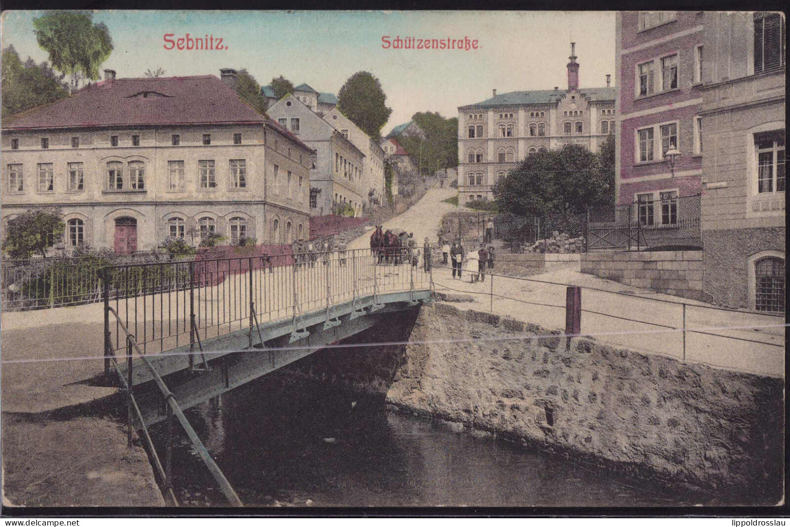 Gest. O-8360 Sebnitz Schützenstraße 1910, EK 8mm - Sebnitz
