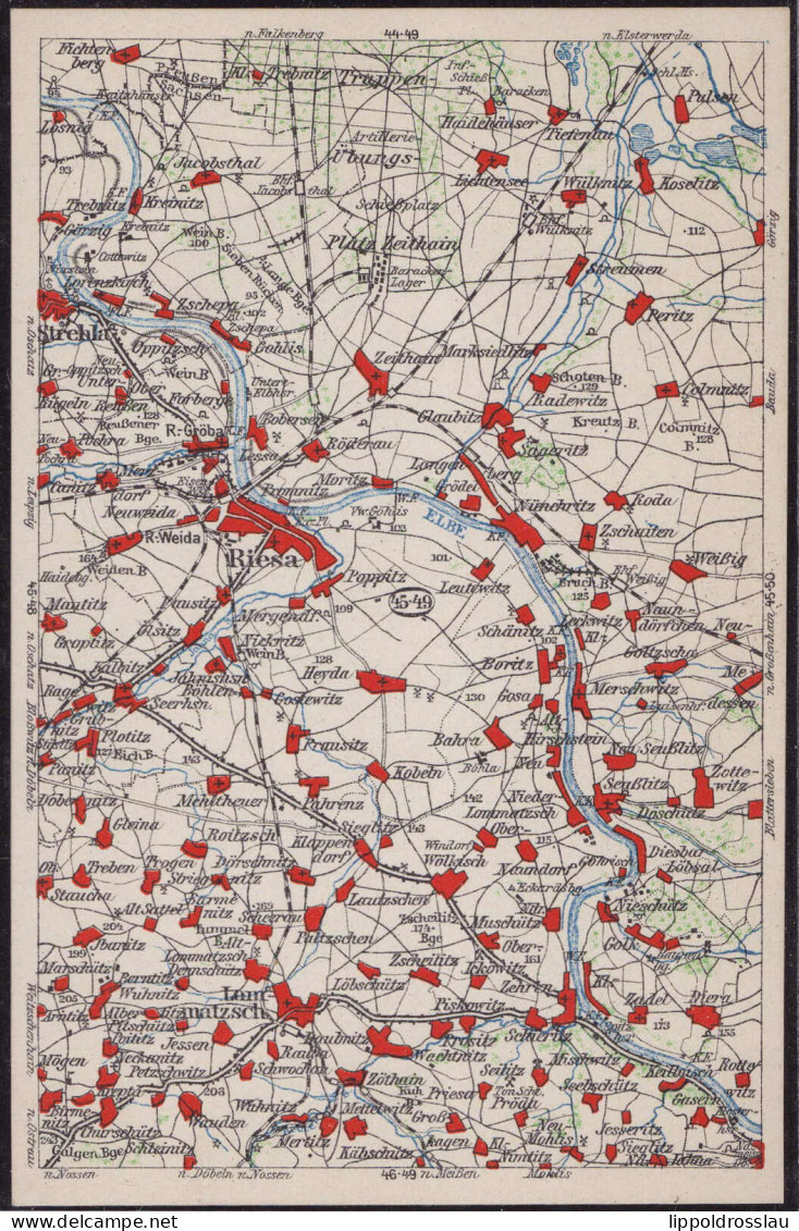 * O-8400 Riesa Wona-Umgebungskarte 45-49 - Riesa