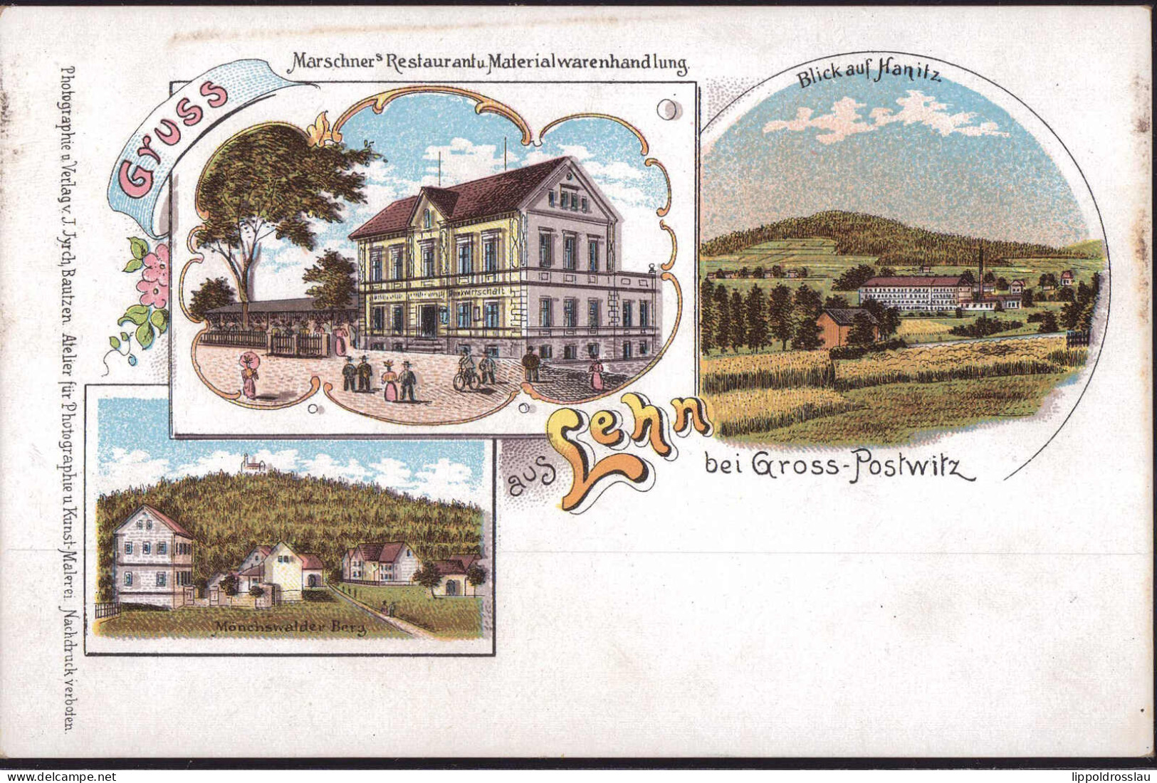 * O-8603 Großpostwitz Marschners Gasthaus Blick Nach Kanitz - Bautzen