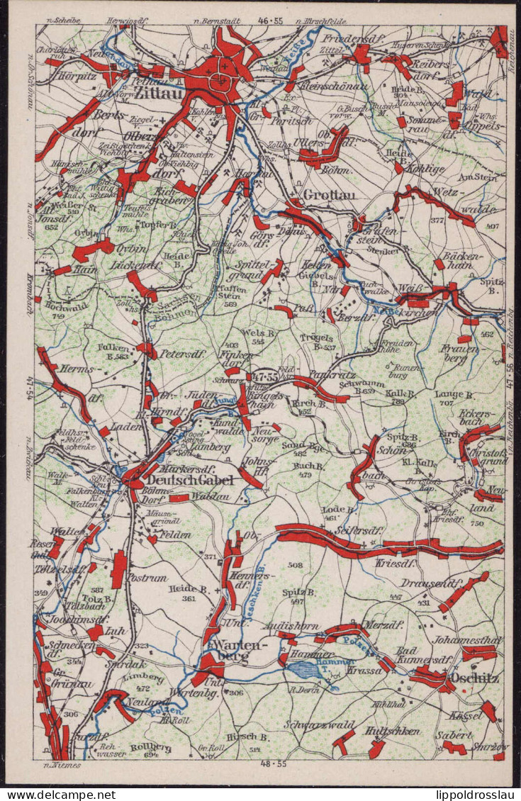 * O-8800 Zittau Wona-Umgebungskarte 47-55 - Zittau