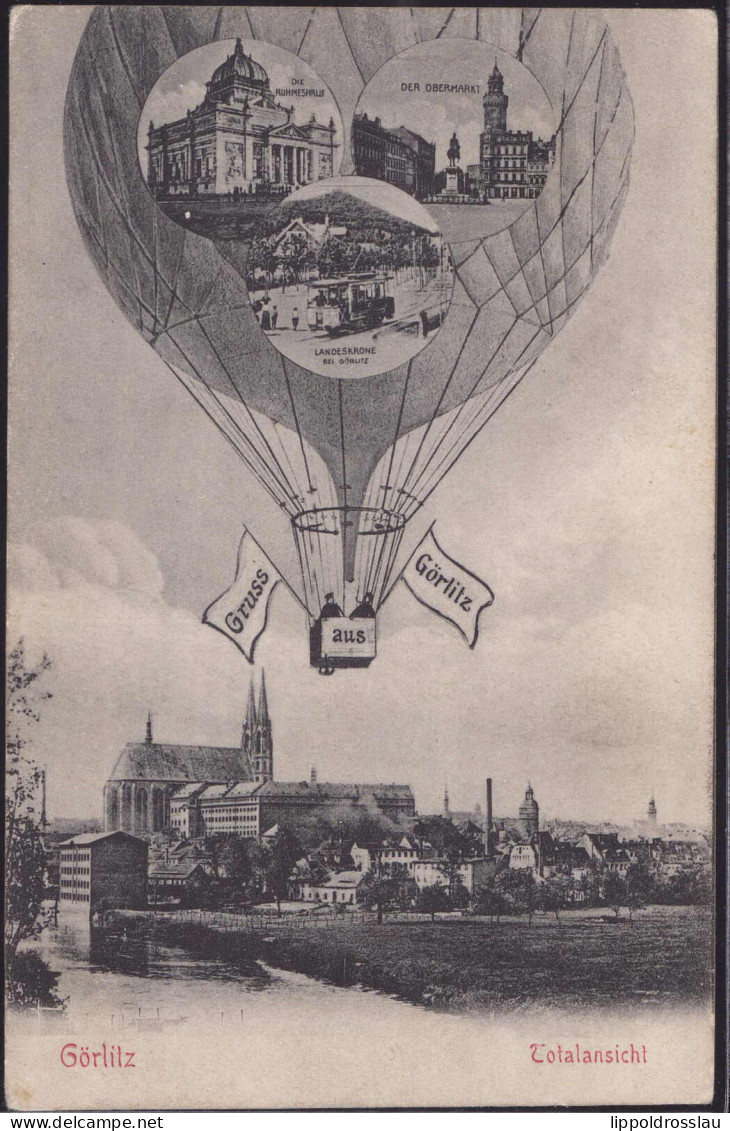 Gest. O-8900 Görlitz Grüsse Aus Dem Ballon, Feldpost 1914 - Goerlitz