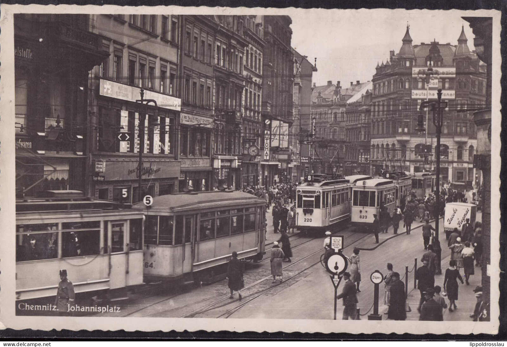 Gest. O-9000 Chemnitz Johannisplatz Straßenbahnen, Feldpost 1940 - Chemnitz (Karl-Marx-Stadt 1953-1990)