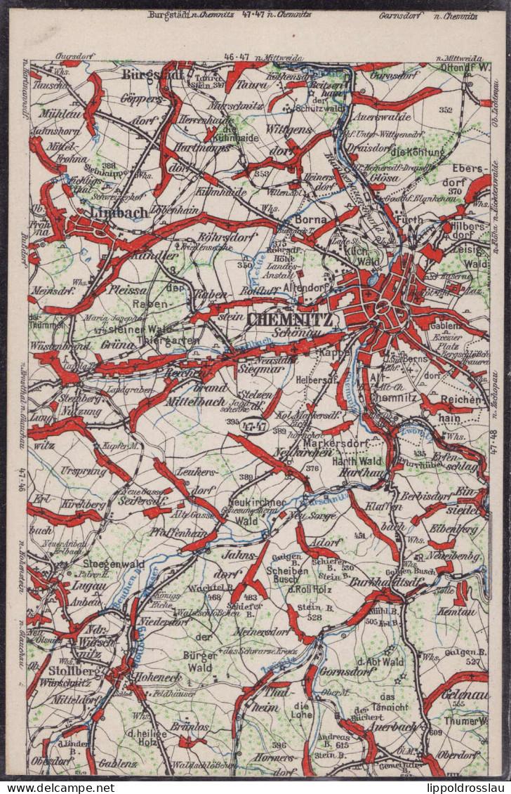 * O-9000 Chemnitz Wona-Umgebungskarte 47-47 - Chemnitz (Karl-Marx-Stadt 1953-1990)