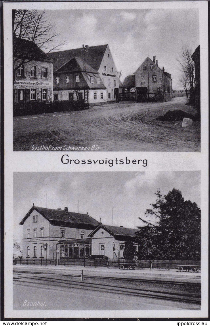 * O-9201 Großvoigtsberg Gasthaus Zum Schwarzen Bär Bahnhof, Vorbereitet Für SS-Feldpost - Freiberg (Sachsen)