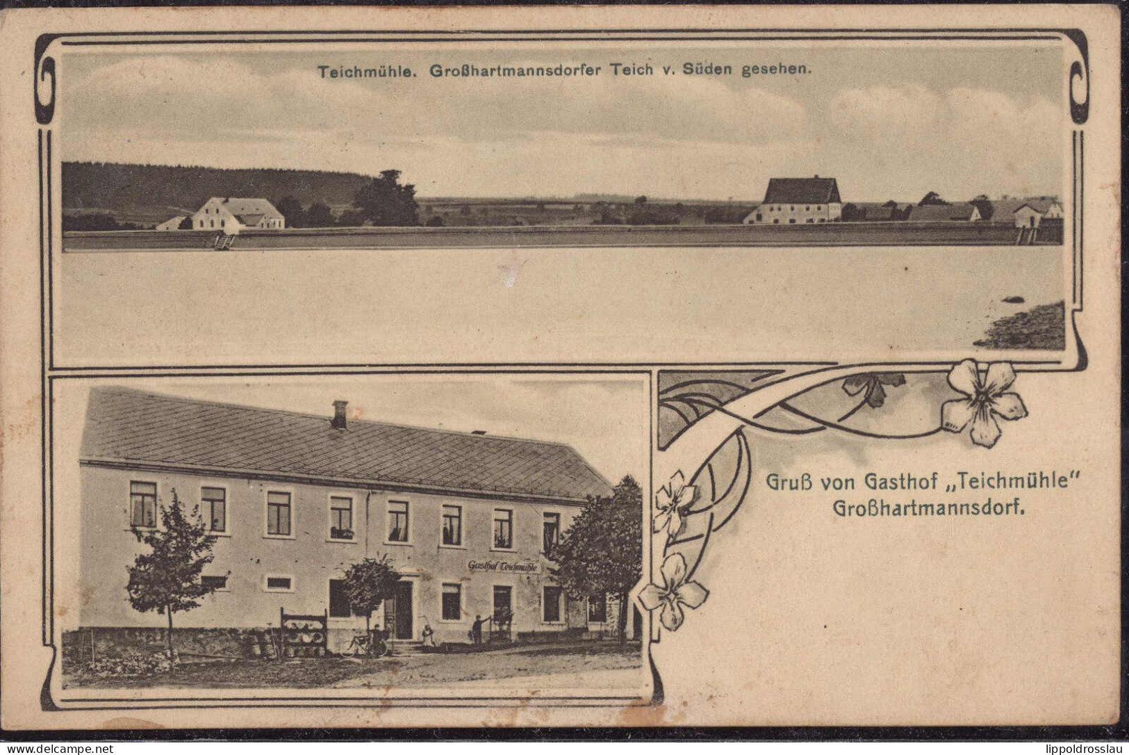 Gest. O-9203 Großhartmannsdorf Gatshaus Teichmühle, Feldpost 1917 - Freiberg (Sachsen)