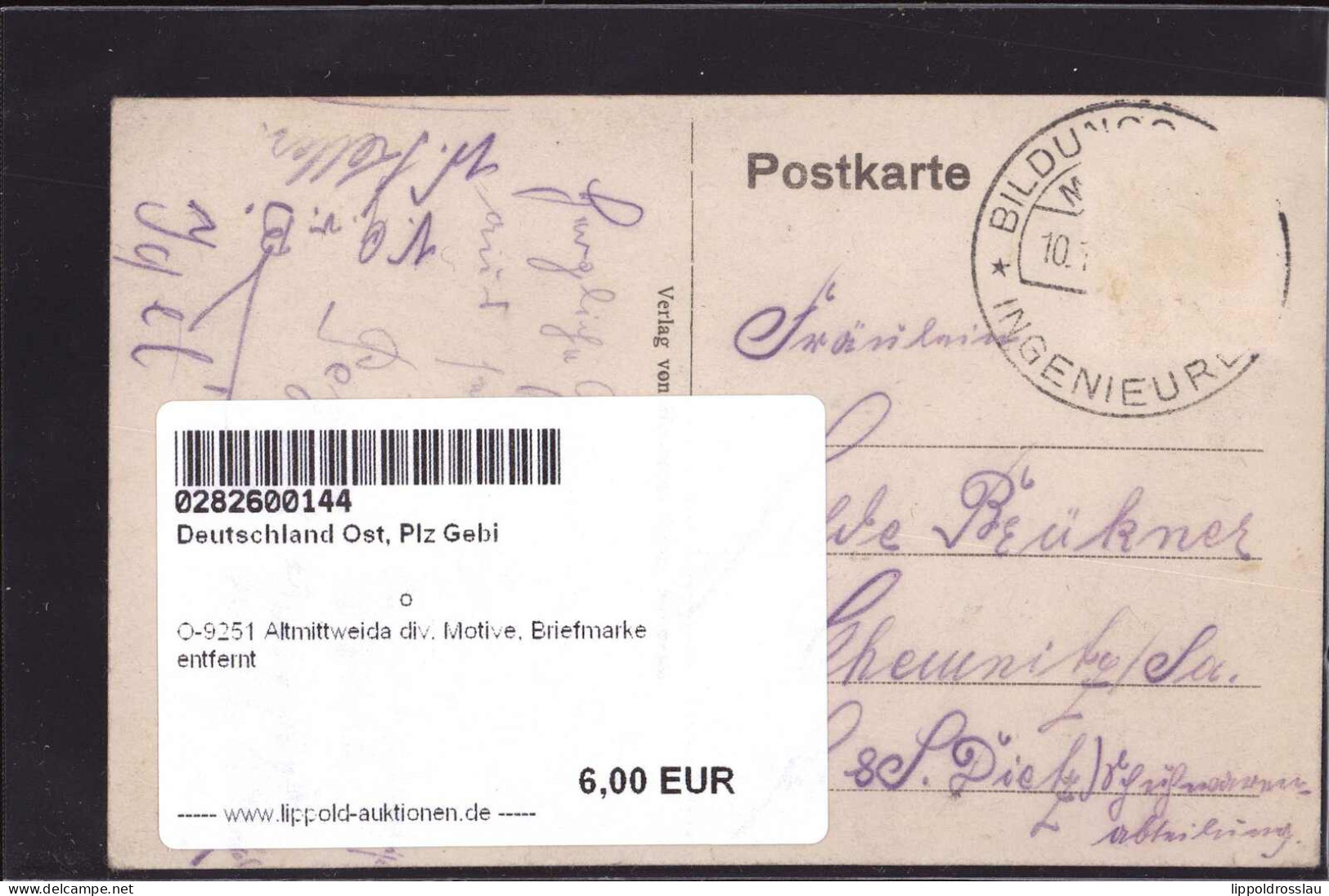 Gest. O-9251 Altmittweida Div. Motive, Briefmarke Entfernt - Mittweida