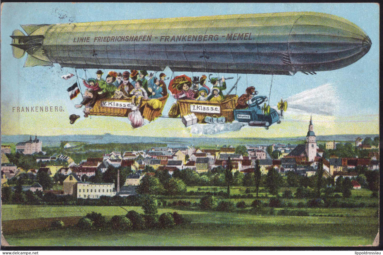 Gest. O-9262 Frankenberg Grüße Aus Dem Zeppelin 1913 Etwas Best. - Mittweida