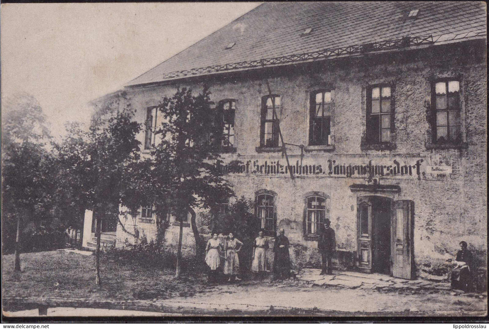 Gest. O-9271 Langenchursdorf Gasthaus Schützenhaus 1926 - Hohenstein-Ernstthal