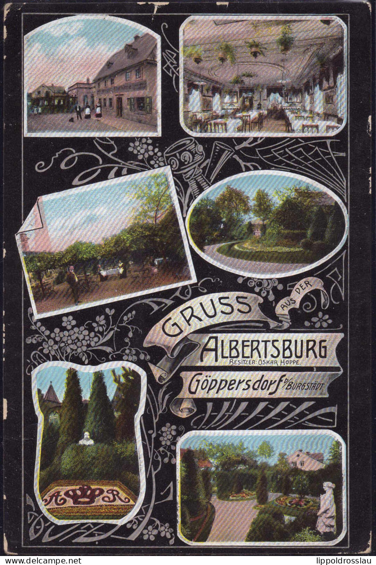 Gest. O-9291 Göppersdorf Gasthaus Albertsburg 1908 - Rochlitz