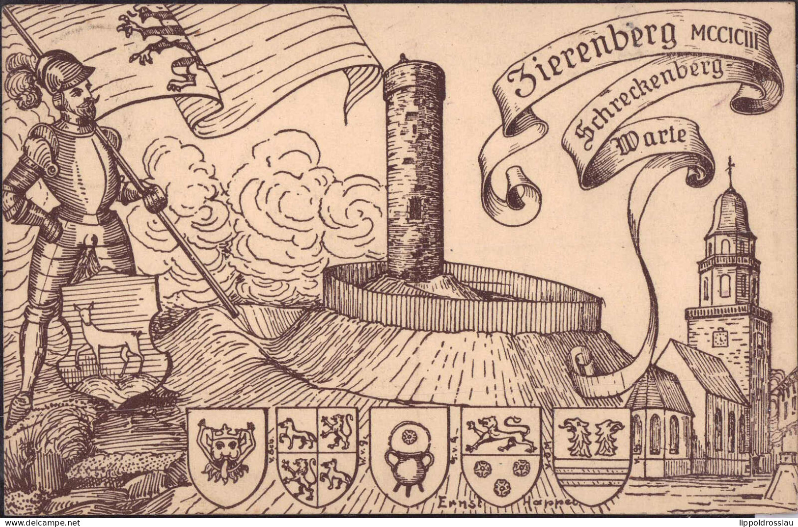 Gest. O-9300 Annaberg-Buchholz Zierenberg Schreckensteinwarte 1911 - Annaberg-Buchholz