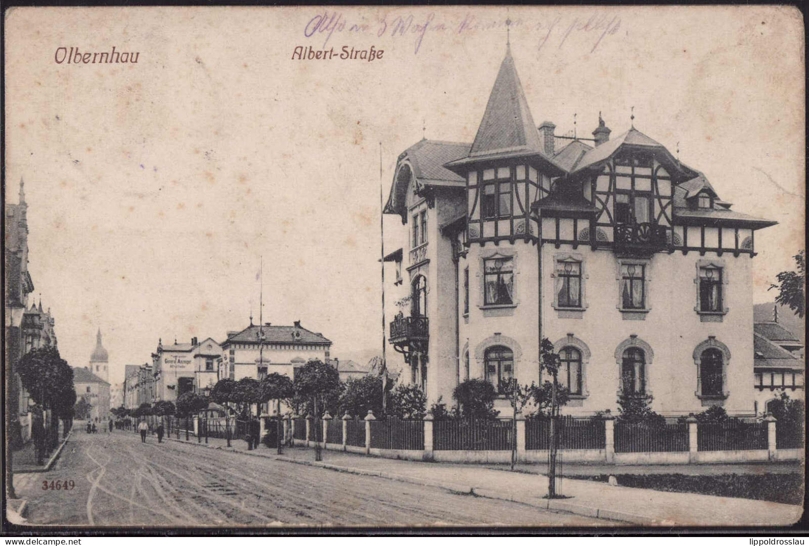 Gest. O-9330 Olbernhau Albert-Straße 1914, Ecken Best. - Olbernhau