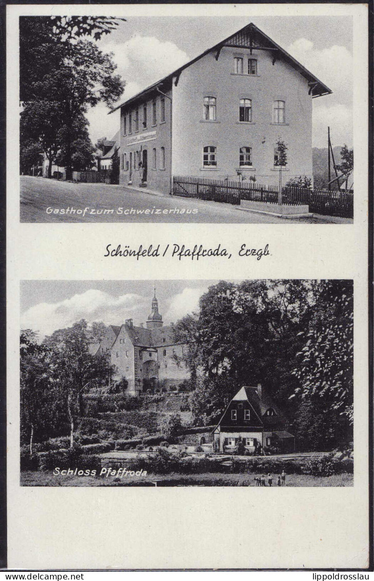 Gest. W-9331 Schönfeld-Pfaffroda Gasthaus Zum Schweizerhaus 1935 - Olbernhau