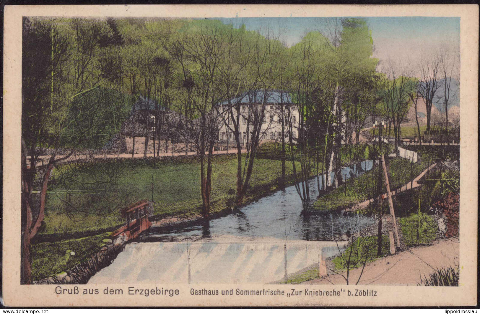 Gest. O-9347 Zöblitz Gasthaus Zur Kniebreche, Feldpost 1917 - Marienberg