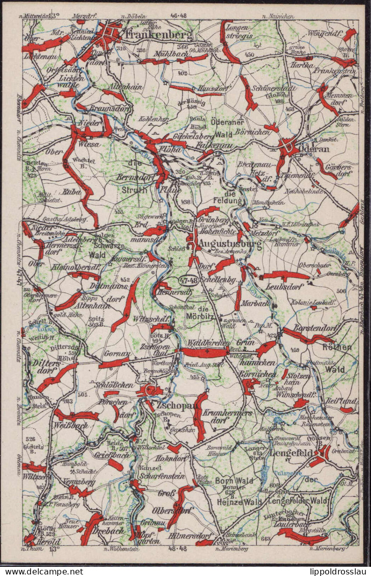 * O-9382 Augustusburg Wona-Umgebungskarte 47-48 - Zschopau