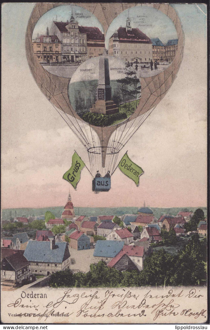 Gest. O-9384 Oederan Grüße Aus Dem Ballon 1905 EK 7mm - Zschopau