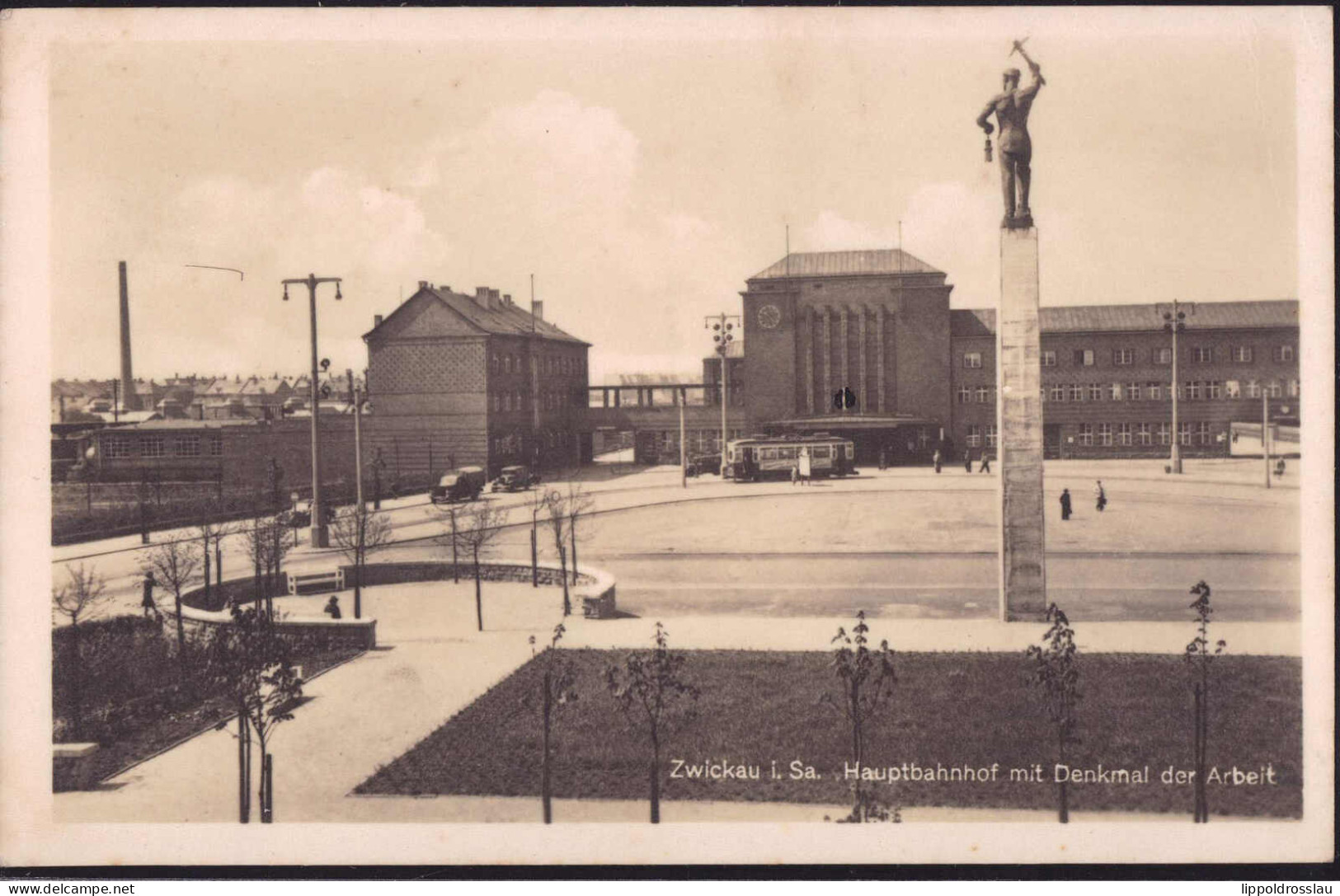 * O-9500 Zwickau Hauptbahnhof Denkmal Der Arbeit - Zwickau