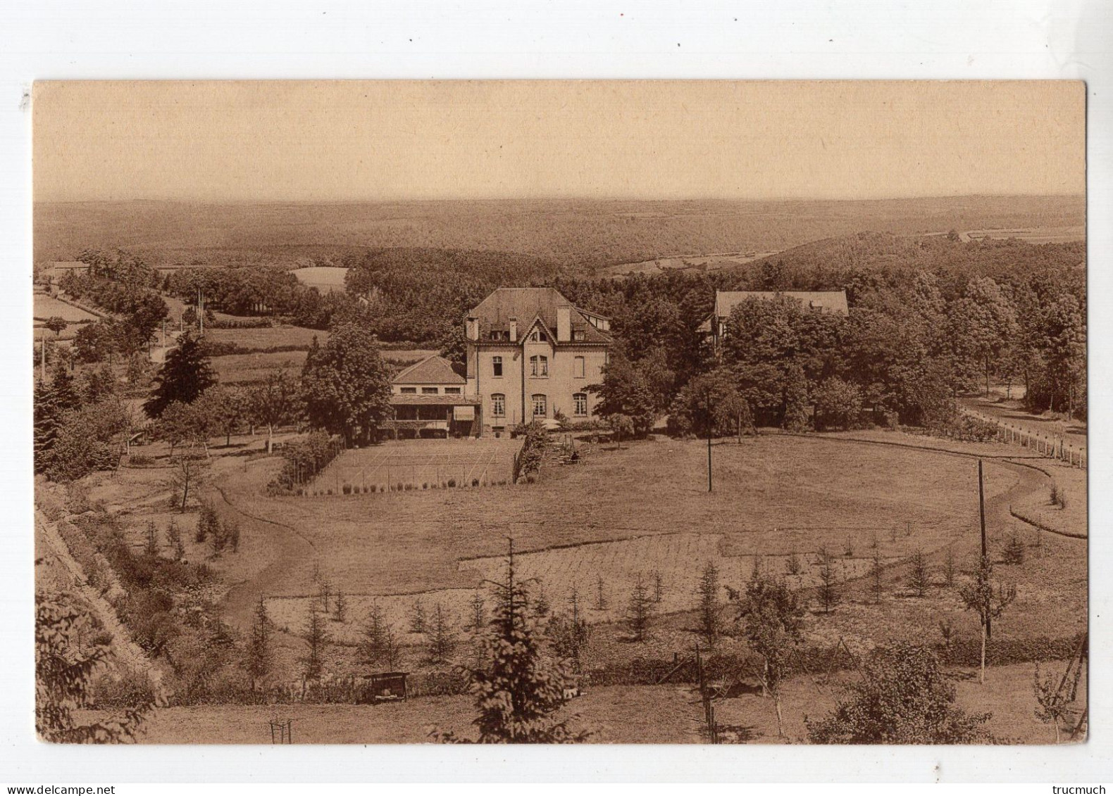 22 - SART-LEZ-SPA - "La Sapinière" Vue Générale Avec Tennis Et Une Partie Du Parc - Jalhay